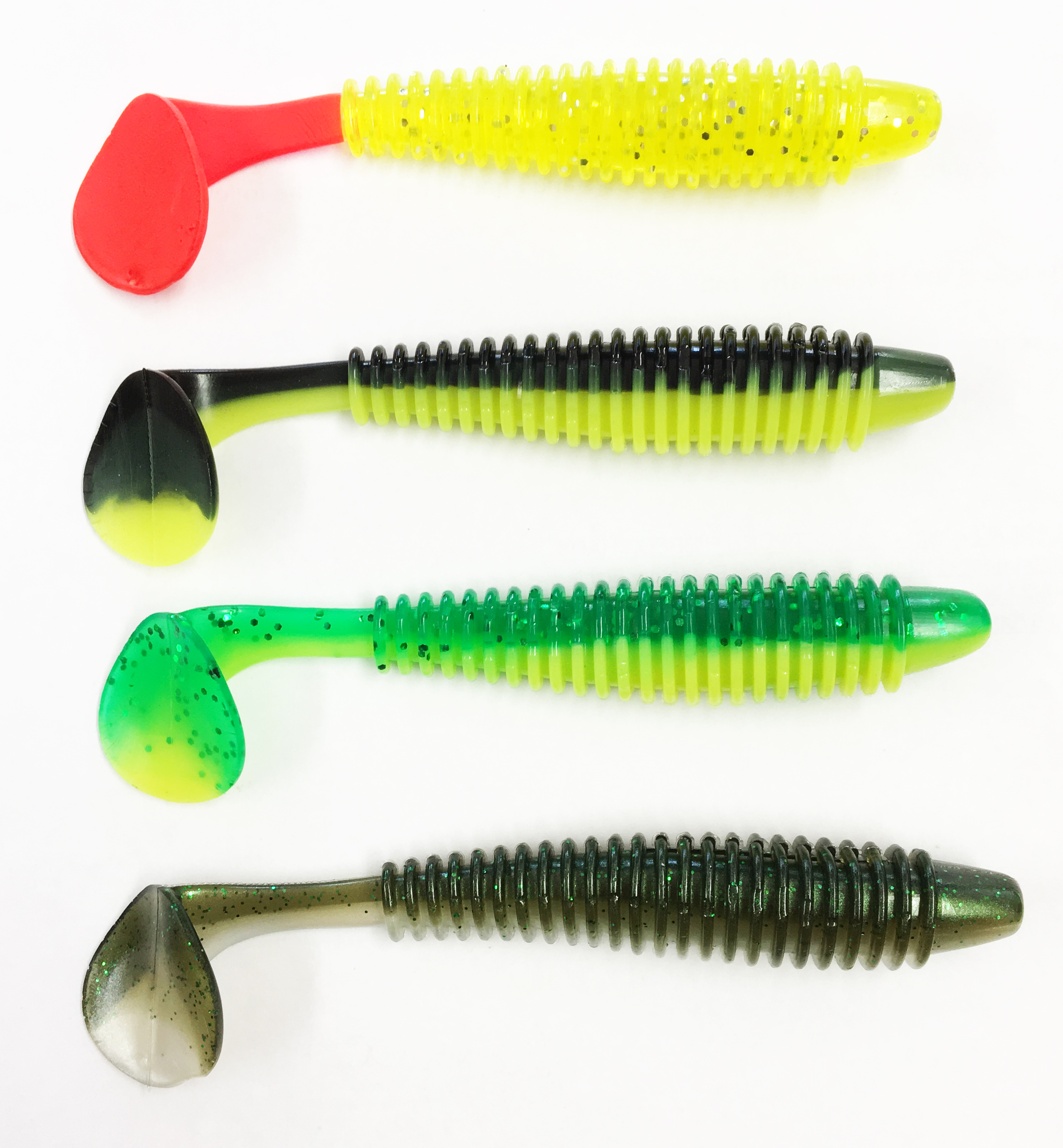 Vermz Scented soft lures ribbed shad 9cm 10pcs - Soft Baits - Fladen Fishing