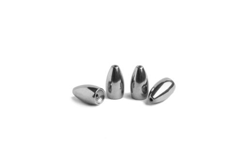 Tungsten Bullet Weights (Natural Silver) Texas & Carolina rig