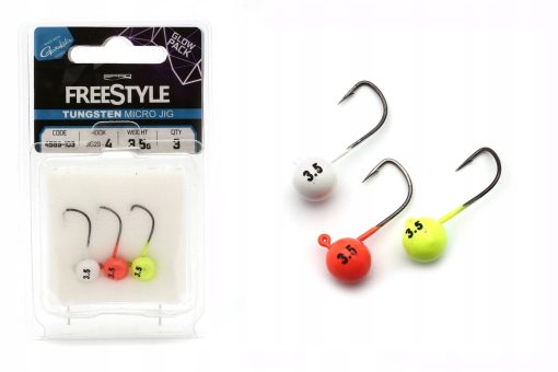 SPRO Freestyle Gamakatsu Tungsten Micro Jig Glow Size 2, 3.5g (3pk) - 4589-106