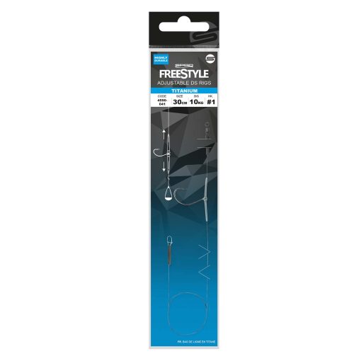 SPRO Freestyle Adjustable Drop Shot Rig - Titanium - 50cm 11kg Size 4 hook