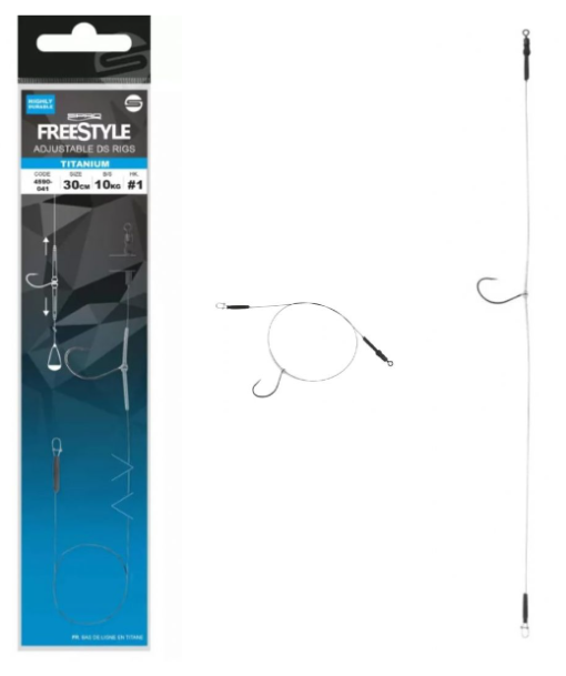 SPRO Freestyle Adjustable Drop Shot Rig - Titanium - 50cm 11kg Size 4 hook - Image 2